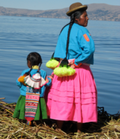 Indigenous Mother and daughter from the Urus islands.