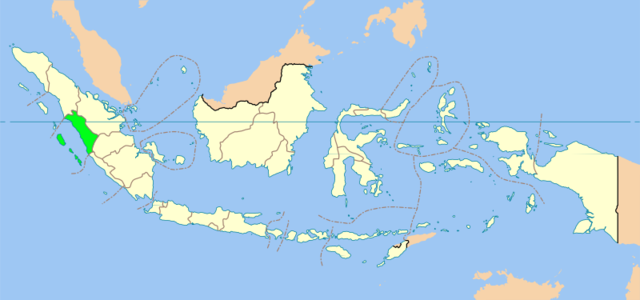 Map indicating the location of West Sumatra in Indonesia