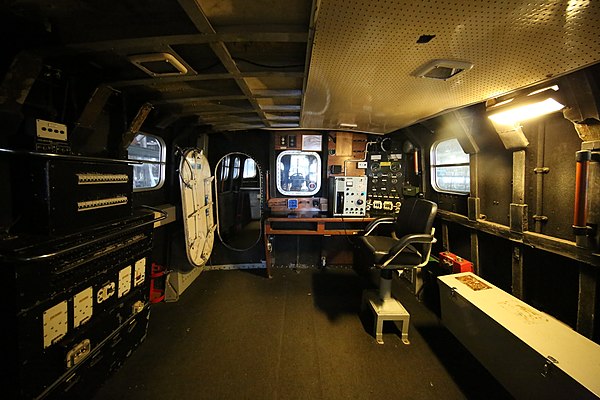 The interior of the upper rear cabin