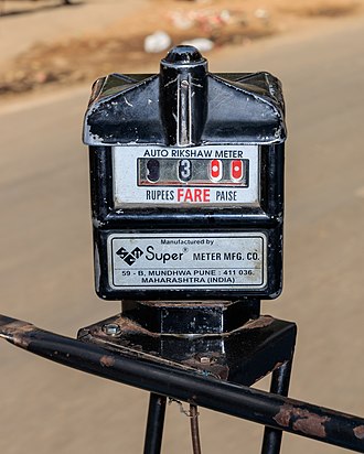 Mechanical autorickshaw meter in India Jaipur 03-2016 29 auto-rikshaw meter.jpg