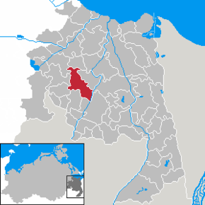 Lage der Gemeinde Jatznick im Landkreis Uecker-Randow