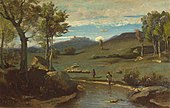 Jean-Baptiste Camille Corot - Campagne Romaine – Vallée rocheuse avec un troupea.jpg