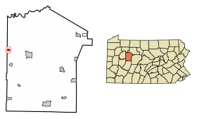 Jefferson County Pennsylvania Incorporated and Unincorporated areas Corsica Highlighted.svg