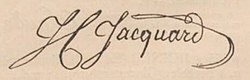 Joseph Marie Jacquards signatur