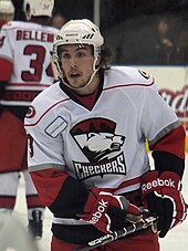 Faulk with the Charlotte Checkers in 2011. Justin Faulk.jpg