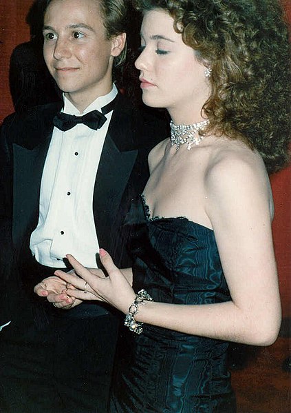 Keith Coogan and Katie Barberi at the 61st Academy Awards in 1989