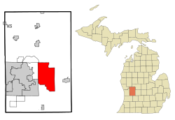 Michigan shtatining Kent okrugi va birlashtirilmagan hududlari Forest Hills Highlighted.svg