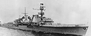 Лёгкий крейсер «Кёльн» в 1936 году.