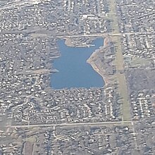 Aerial shot of Lake Arlington