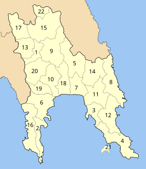 Map of Laconia (breakdown of the municipalities) and the Laconian Gulf