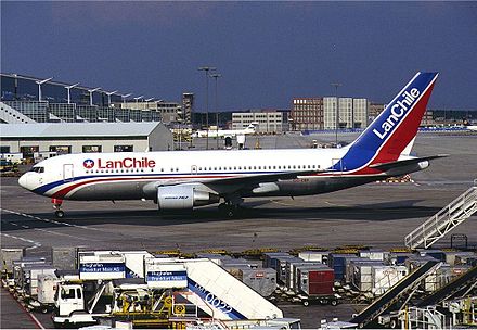 A former Lan Chile Boeing 767-200ER at Frankfurt Airport in 1994