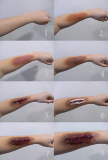 A step-by-step demonstration of the making of a special effect wound. Latex Wound.png