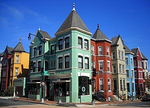 LeDroit Park, a neighborhood listed on the National Register of Historic Places. LeDroit Park - intersection of 4th & T Streets, NW.jpg