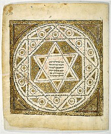 The Star of David in the oldest surviving complete copy of the Masoretic text, the Leningrad Codex, dated 1008. Leningrad Codex Carpet Page.jpg