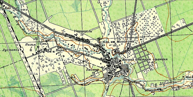 План деревни Лисино. 1931 год