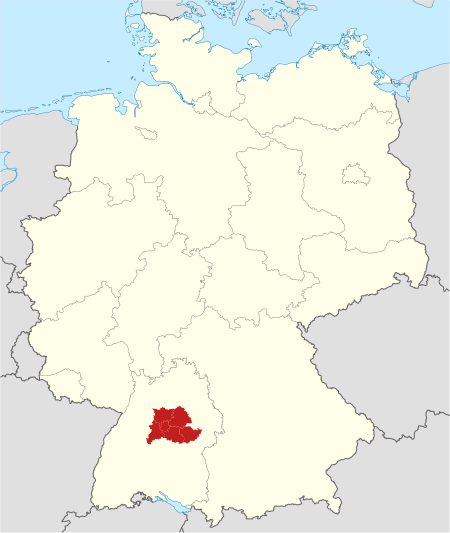 Locator map Verband Region Stuttgart in Germany