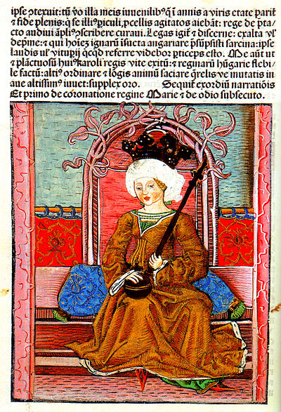 Middeleeuwse afbeelding van koningin Maria van Hongarije (1370-1395)