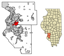 Madison County Illinois Incorporated and Unincorporated areas Collinsville Highlighted.svg