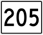 State Route 205 marker