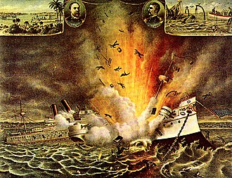 The explosion of the USS Maine in Havana Harbor led to U.S. intervention in the Cuban War of Independence Maine explosion.jpg
