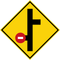 Staggered junctions ahead, no entry at first junction on the left