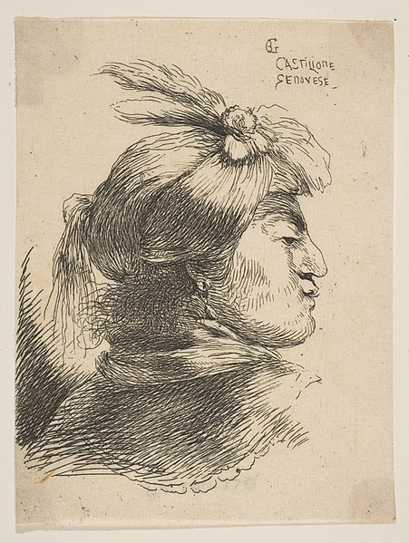 File:Man Wearing a Small Turban Ornamented with Plumes and Ribbon, Facing Right, from Studies of Small Heads in Oriental Headdress MET DP816639.jpg