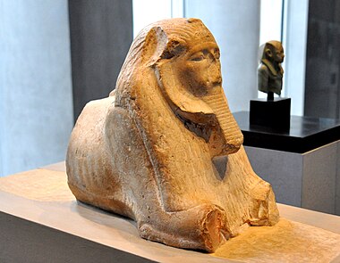 Maned sphinx of Amenemhat III. 12th Dynasty, c. 1800 BC. State Museum of Egyptian Art, Munich