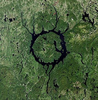 Manicouagan Reservoir Lake in Quebec, Canada