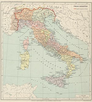 300px map italy at the time of augustus  touring club italiano cart trc 44