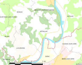 Mapa obce Astaillac