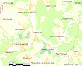 Mapa obce Charleval