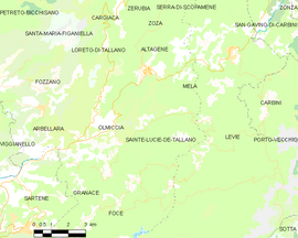 Mapa obce Sainte-Lucie-de-Tallano