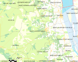 Mapa obce Saint-Laurent-Médoc