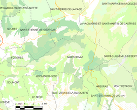 Mapa obce Saint-Privat