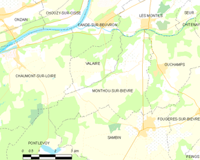 Poziția localității Monthou-sur-Bièvre