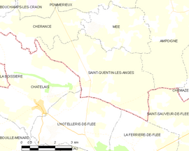 Mapa obce Saint-Quentin-les-Anges