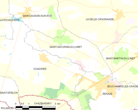 Mapa obce Saint-Saturnin-du-Limet