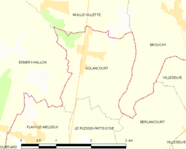 Mapa obce Golancourt