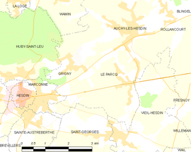 Mapa obce Le Parcq