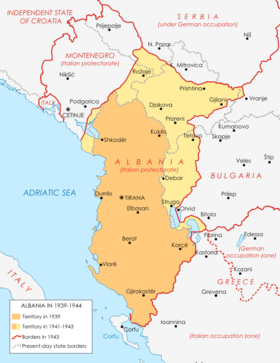 Localização de Albânia