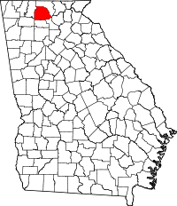 ギルマー郡の位置を示したジョージア州の地図