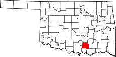 Map of Oklahoma highlighting Johnston County.svg