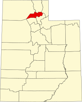 Locatie van Weber County in Utah