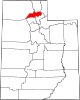 Map of Utah highlighting Weber County Map of Utah highlighting Weber County.svg