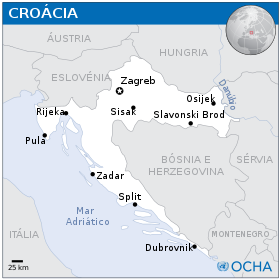 Mapa de Croácia