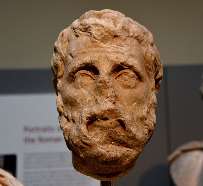 File:Marble head of Herodes Atticus, the Athenian millionaire and philosopher. Roman, circa 177-180 CE. Said to be Alexandria, Egypt. Lent by Winchester City Museum. The British Museum, London.jpg