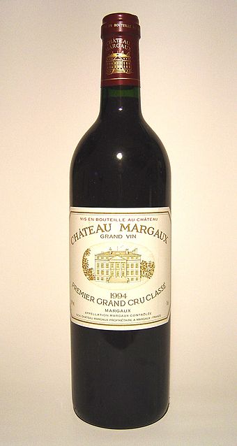 Château Margaux, a First Growth from the Bordeaux region of France, is highly collectible.