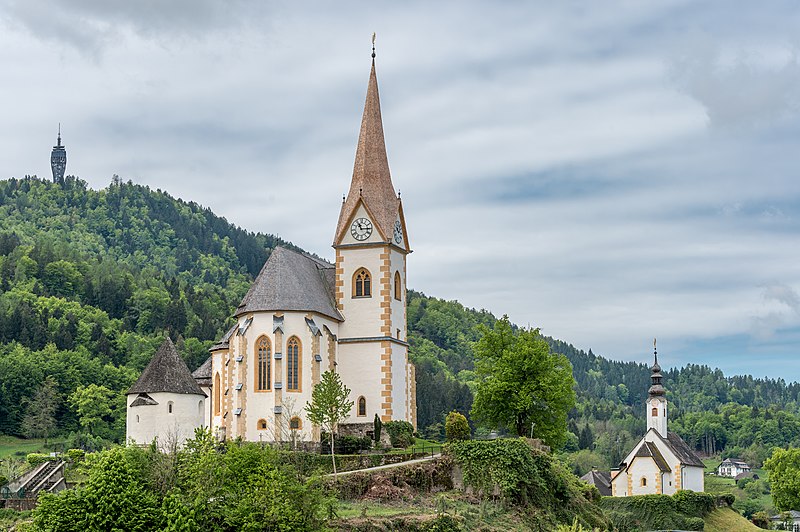 File:Maria Wörth Pfarrkirche hll. Primus und Felizian und Rosenkranzkirche ONO-Ansicht 06052019 6767.jpg