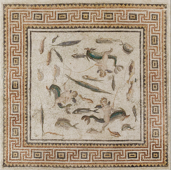 File:Marine mosaic (central panel of three panels from a floor) - Google Art Project.jpg
