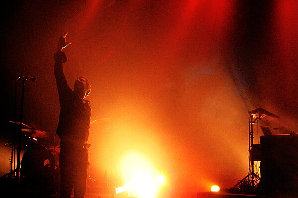 Mercury Rev tijdens een optreden in Kopenhagen, Denemarken, in 2008.